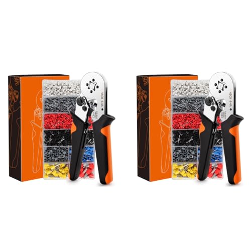 HASTHIP® Wire Connector Cable Crimping Tool Ferrule Kit Self-Adjusting Square Crimper Plier for AWG22-7 with 2400PCS Assortment HASTHIP® Wire Connector Cable Crimping Tool Ferrule Kit Self-Adjusting Square Crimper Plier for AWG22-7 with 2400PCS Assortment